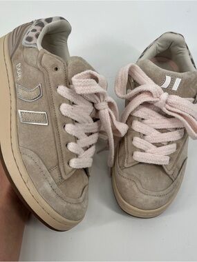 Coolway Bolk Sand Cream Suede Lace Up Chunky Streetwear Sneakers Women's 9